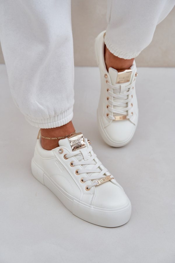 White Sport Shoes in Women`s Athletic Shoes, Trainers, Sneakers with Fabric, Footbed, Upper Height and Sole Height