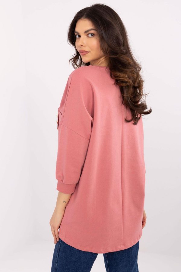 Pink Blouse in Women`s Blouses, Tunics with Cotton and Spandex