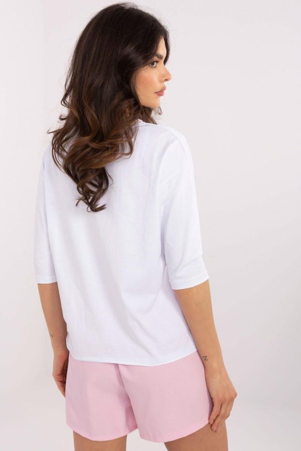White Blouse in Women`s Blouses, Tunics with Cotton and Spandex