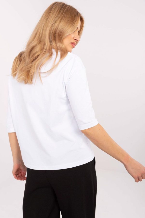 White Blouse in Women`s Blouses, Tunics with Cotton and Spandex
