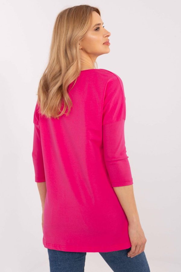 Pink Blouse in Women`s Blouses, Tunics with Cotton and Spandex