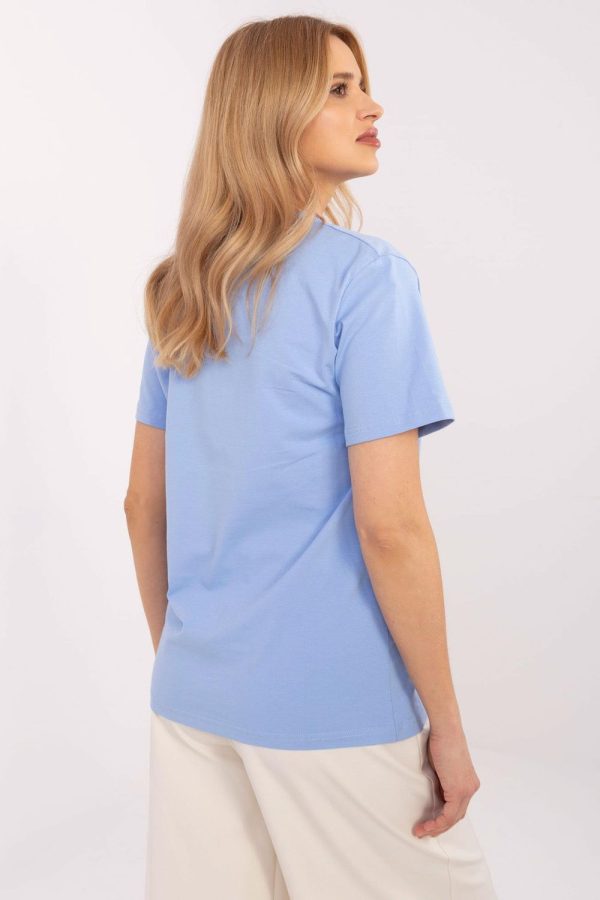Blue T-shirt in Women`s Tops, T-shirts, Singlets with Cotton and Spandex