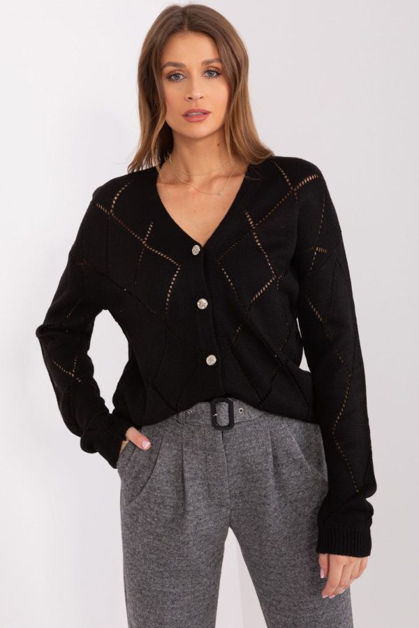 Black Cardigan in Cardigans For Women, Ponchos with Acrylic and Wool