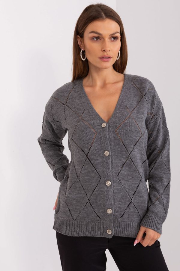 Grey Cardigan in Cardigans For Women, Ponchos with Acrylic and Wool