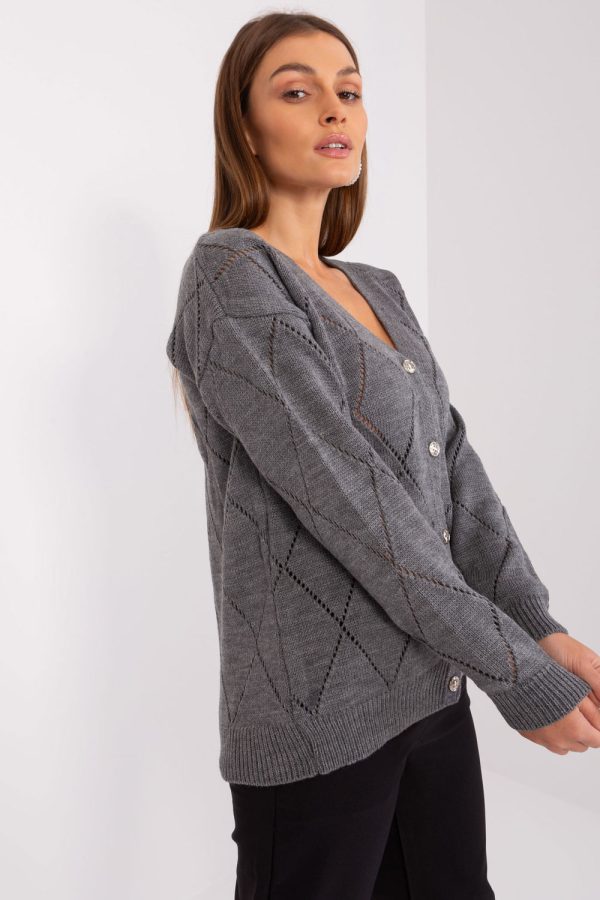 Grey Cardigan in Cardigans For Women, Ponchos with Acrylic and Wool