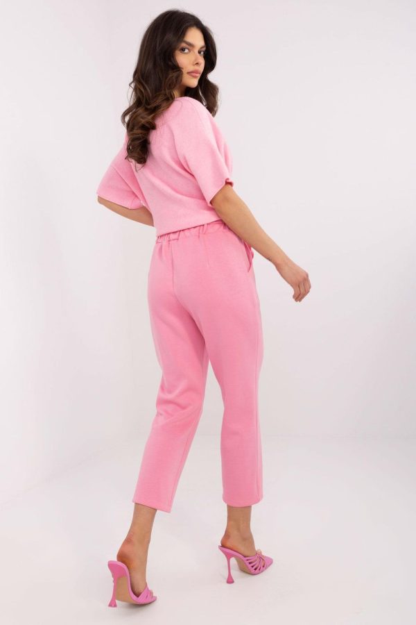 Pink Tracksuit Trousers in Pants, Trousers, Shorts with Spandex, Polyester and Viscose