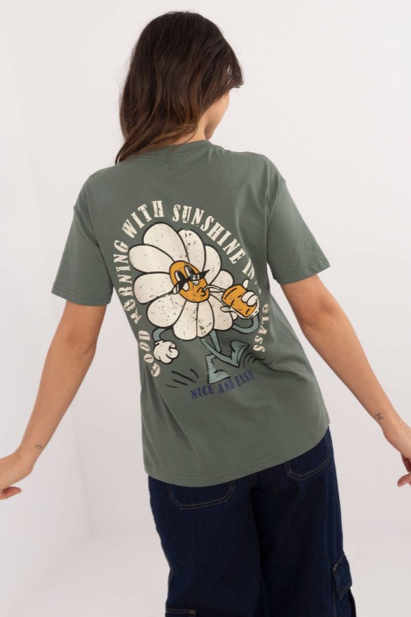 Green T-shirt in Women`s Tops, T-shirts, Singlets with Cotton