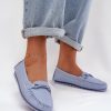 Blue Mocassin in Moccasins, Loafers with Fabric, Footbed, Upper Height and Sole Height