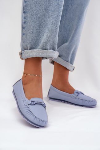 Blue Mocassin in Moccasins, Loafers with Fabric, Footbed, Upper Height and Sole Height
