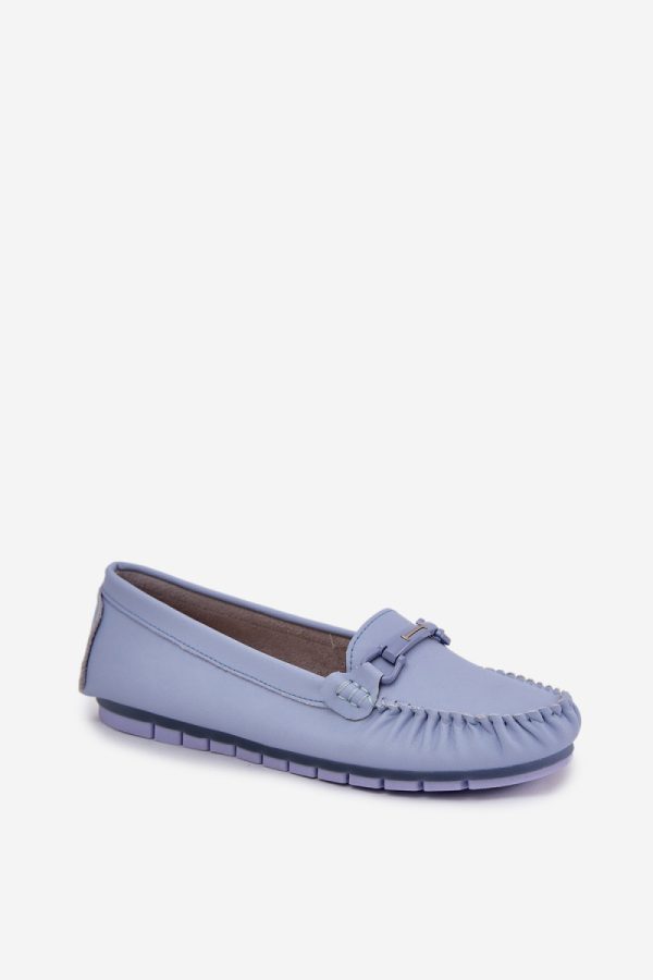 Blue Mocassin in Moccasins, Loafers with Fabric, Footbed, Upper Height and Sole Height