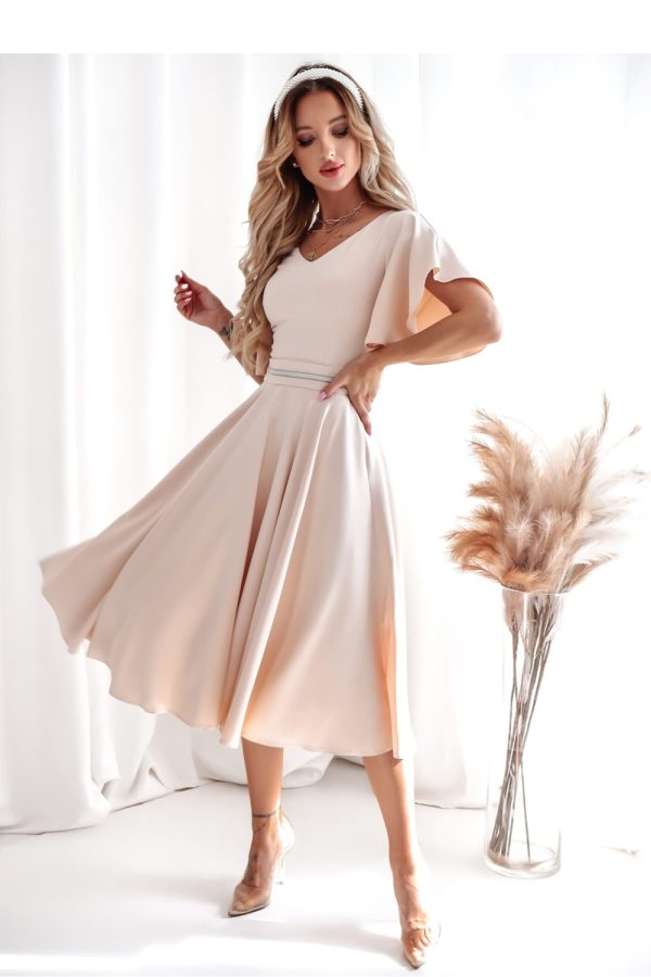 Beige Cocktail Dress in Formal Dresses, Cocktail Dresses with Cotton, Spandex and Polyester
