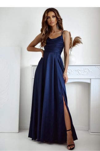Navy Blue Long Dress in Evening Dresses with