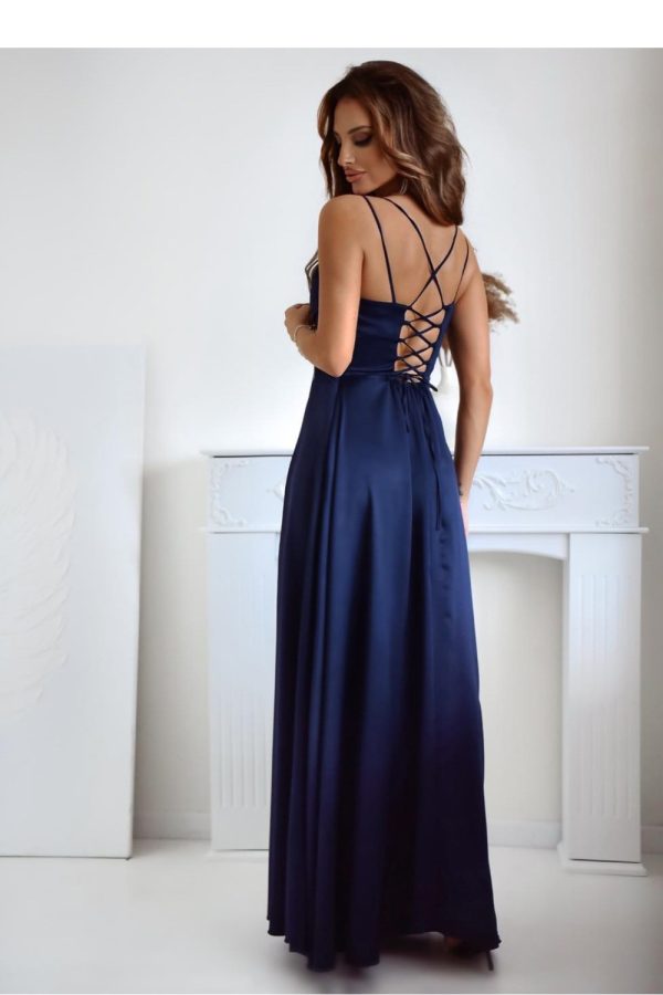 Navy Blue Long Dress in Evening Dresses with
