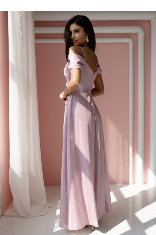 Pink Long Dress in Evening Dresses with Cotton, Spandex and Polyester