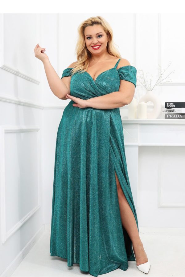 Green Long Dress in Evening Dresses with Cotton, Spandex and Polyester