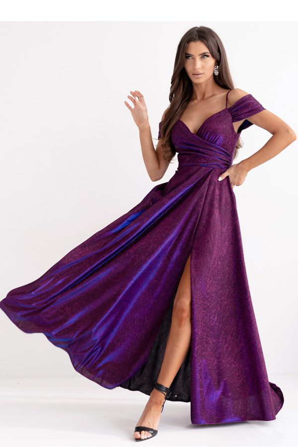 Violet Long Dress in Evening Dresses with Cotton, Spandex and Polyester