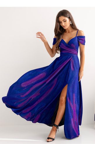 Blue Long Dress in Evening Dresses with Cotton, Spandex and Polyester