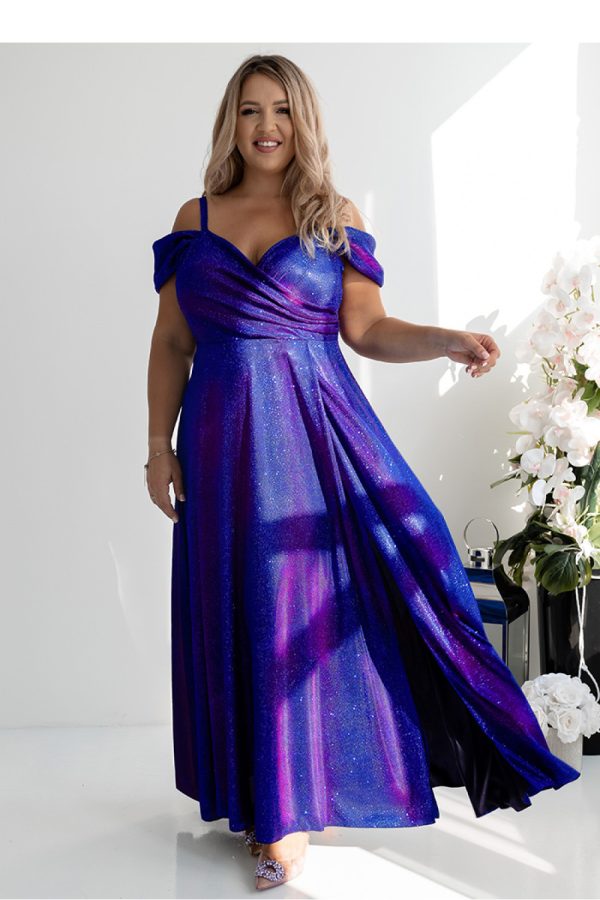Blue Long Dress in Evening Dresses with Cotton, Spandex and Polyester