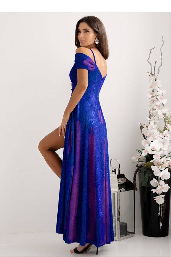 Blue Long Dress in Evening Dresses with Cotton, Spandex and Polyester