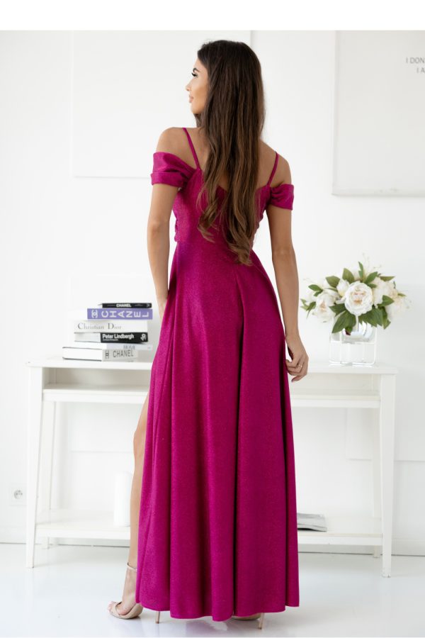 Pink Long Dress in Evening Dresses with Cotton, Spandex and Polyester