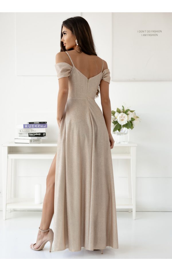 Yellow Long Dress in Evening Dresses with Cotton, Spandex and Polyester