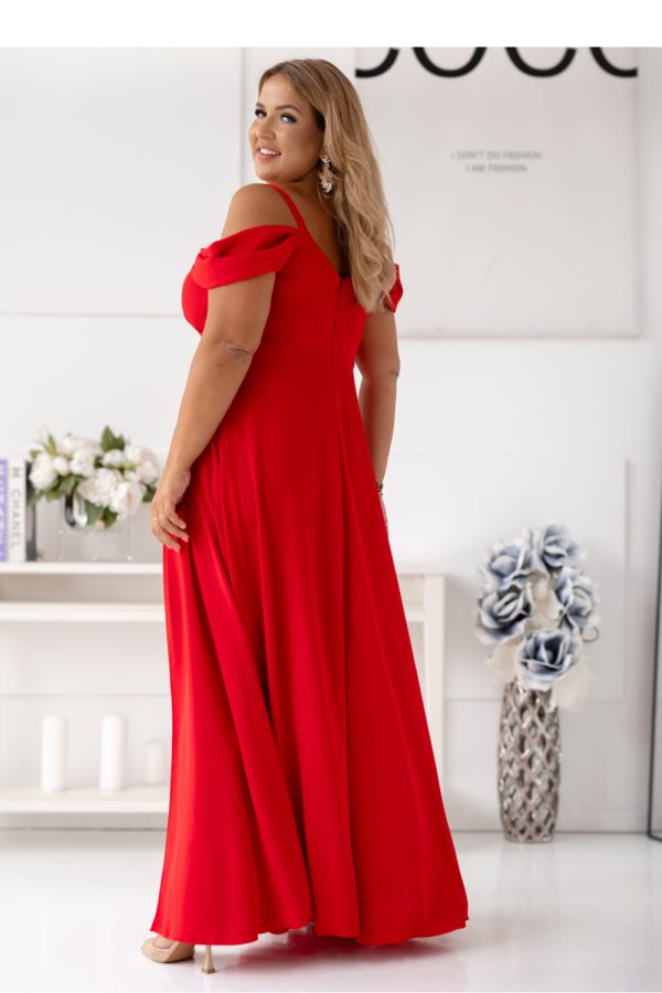 Red Long Dress...Cotton, Spandex and Polyester