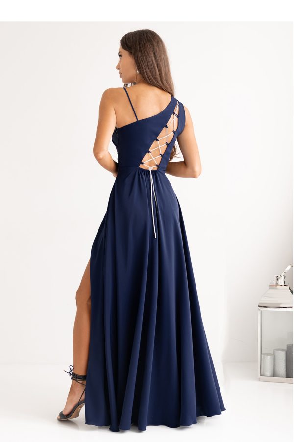 Navy Blue Long Dress in Evening Dresses with