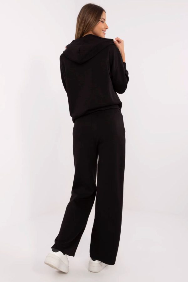 Black Set in Pants, Trousers, Shorts with Cotton, Spandex and Viscose
