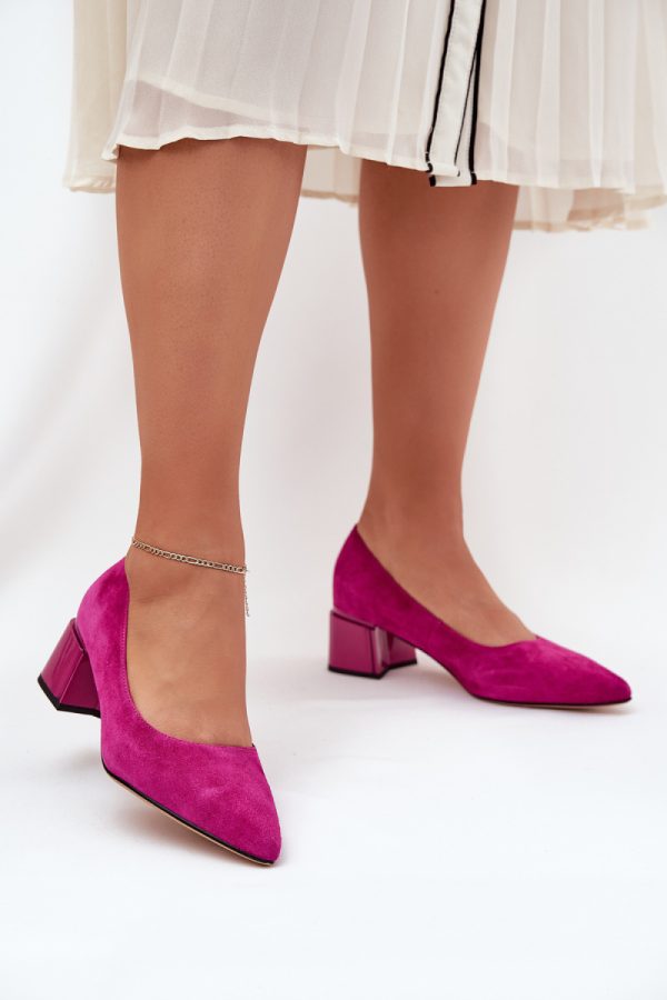 Pink Heel Pumps in Court Shoes, Pumps Shoes with Fabric, Footbed, Upper Height and Heel Height