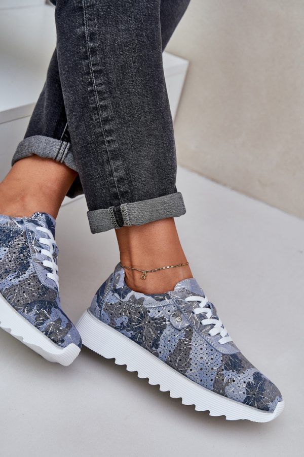 blue Platform sneakers model 209066 Step in style