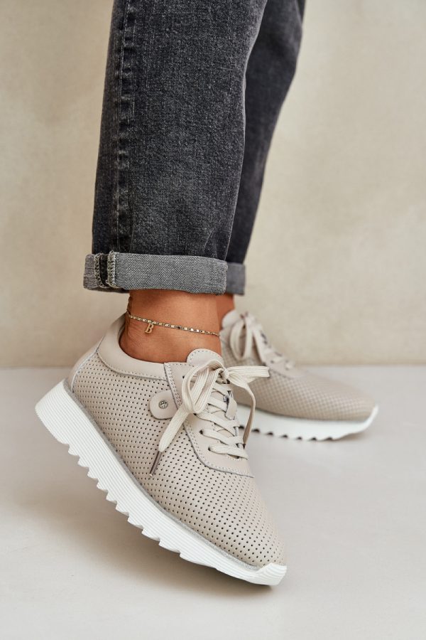 beige Platform sneakers model 209067 Step in style