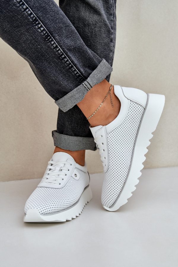 white Platform sneakers model 209068 Step in style