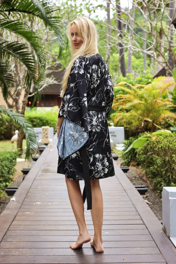 Black Bathrobe..Spandex and Polyester