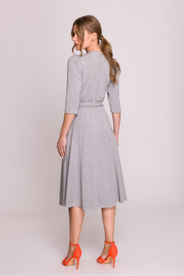 Grey Daydress in Day Dresses with Cotton, Spandex and Modal