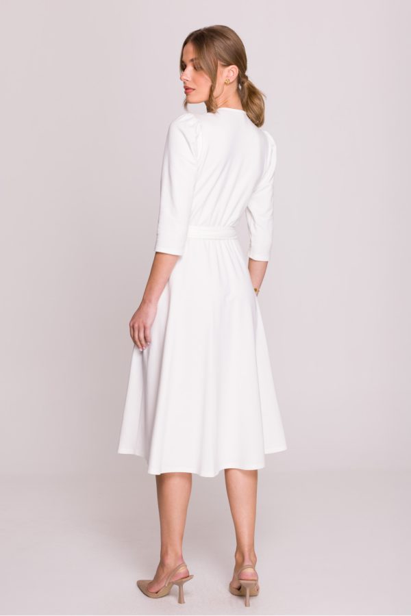 Beige Daydress in Day Dresses with Cotton, Spandex and Modal