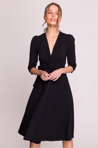 Black Daydress in Day Dresses with Cotton, Spandex and Modal