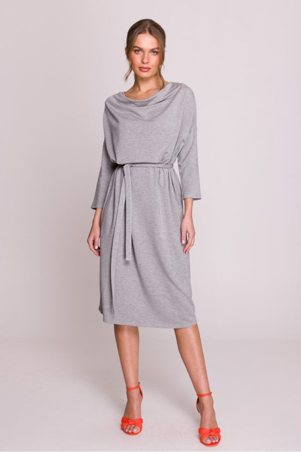Grey Daydress in Day Dresses with Cotton, Spandex and Modal