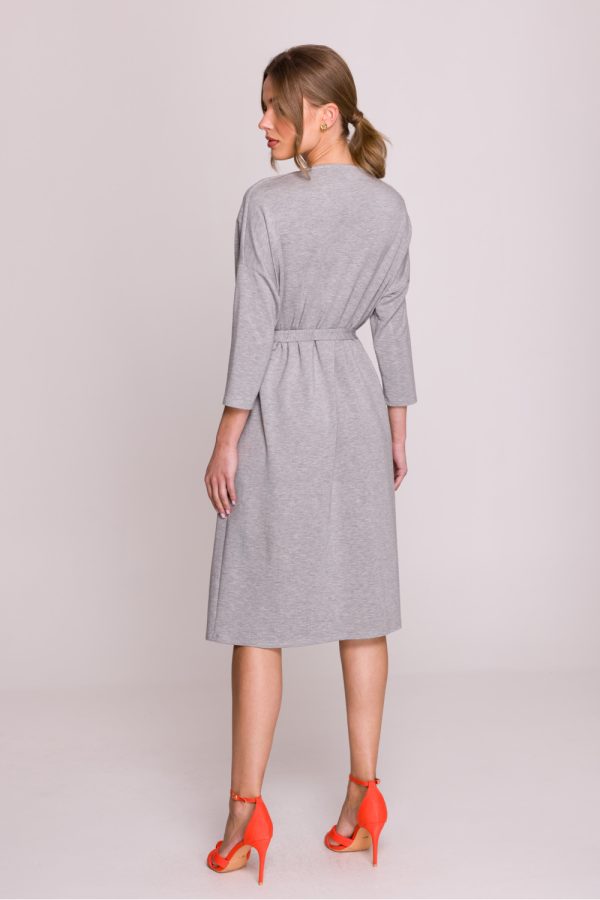 Grey Daydress in Day Dresses with Cotton, Spandex and Modal