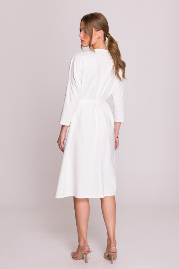 Beige Daydress in Day Dresses with Cotton, Spandex and Modal