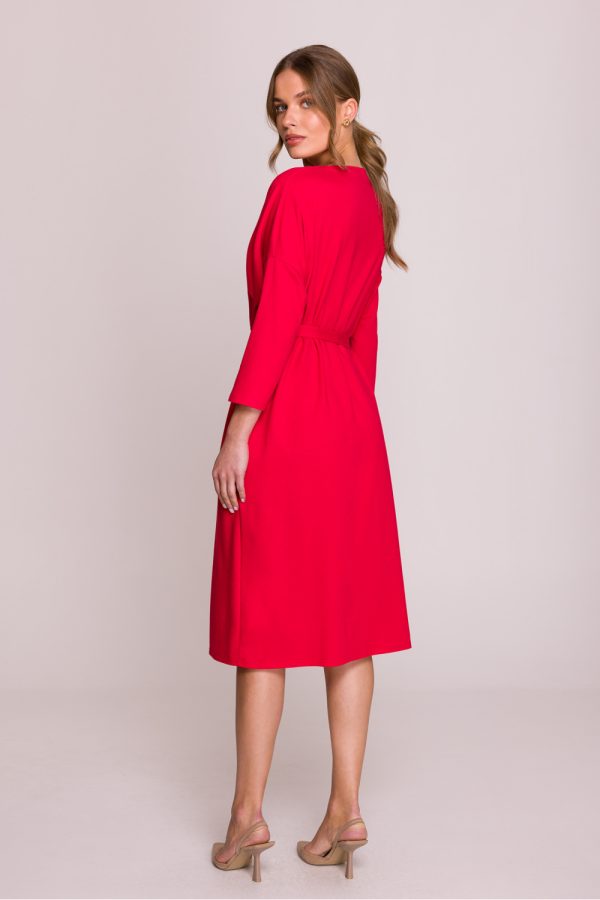 Red Daydress in Day Dresses with Cotton, Spandex and Modal