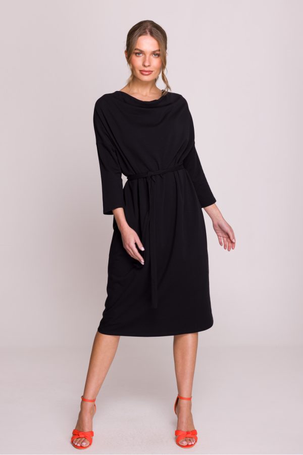 Black Daydress in Day Dresses with Cotton, Spandex and Modal