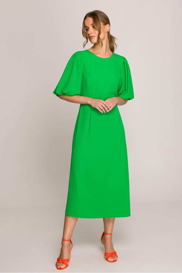 Green Daydress in Day Dresses with Spandex and Polyester