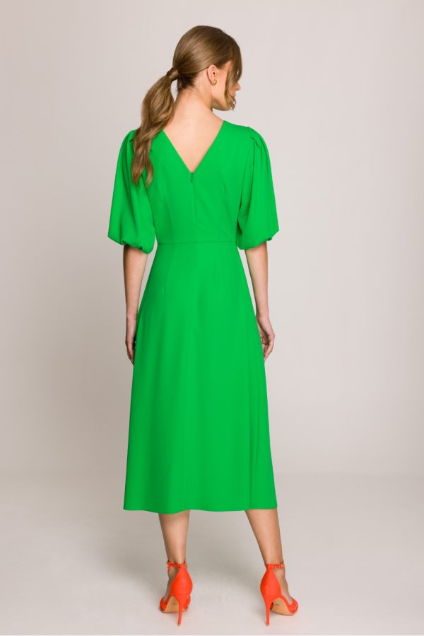 Green Daydress in Day Dresses with Spandex and Polyester