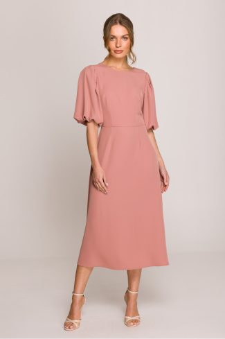 Pink Daydress in Day Dresses with Spandex and Polyester