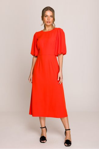 Red Daydress in Day Dresses with Spandex and Polyester