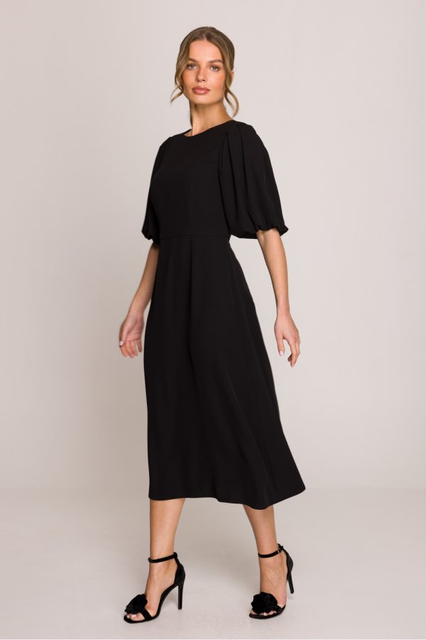 Black Daydress in Day Dresses with Spandex and Polyester