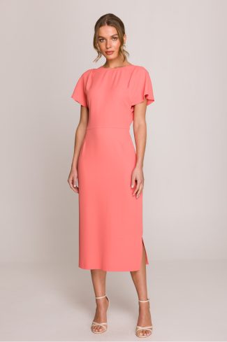 Orange Daydress in Day Dresses with Spandex and Polyester