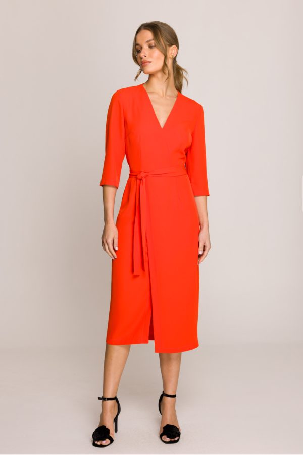 Red Daydress in Day Dresses with Spandex and Polyester