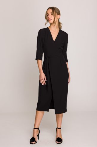 Black Daydress in Day Dresses with Spandex and Polyester