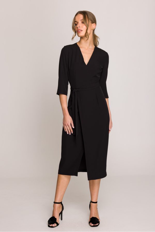 Black Daydress in Day Dresses with Spandex and Polyester